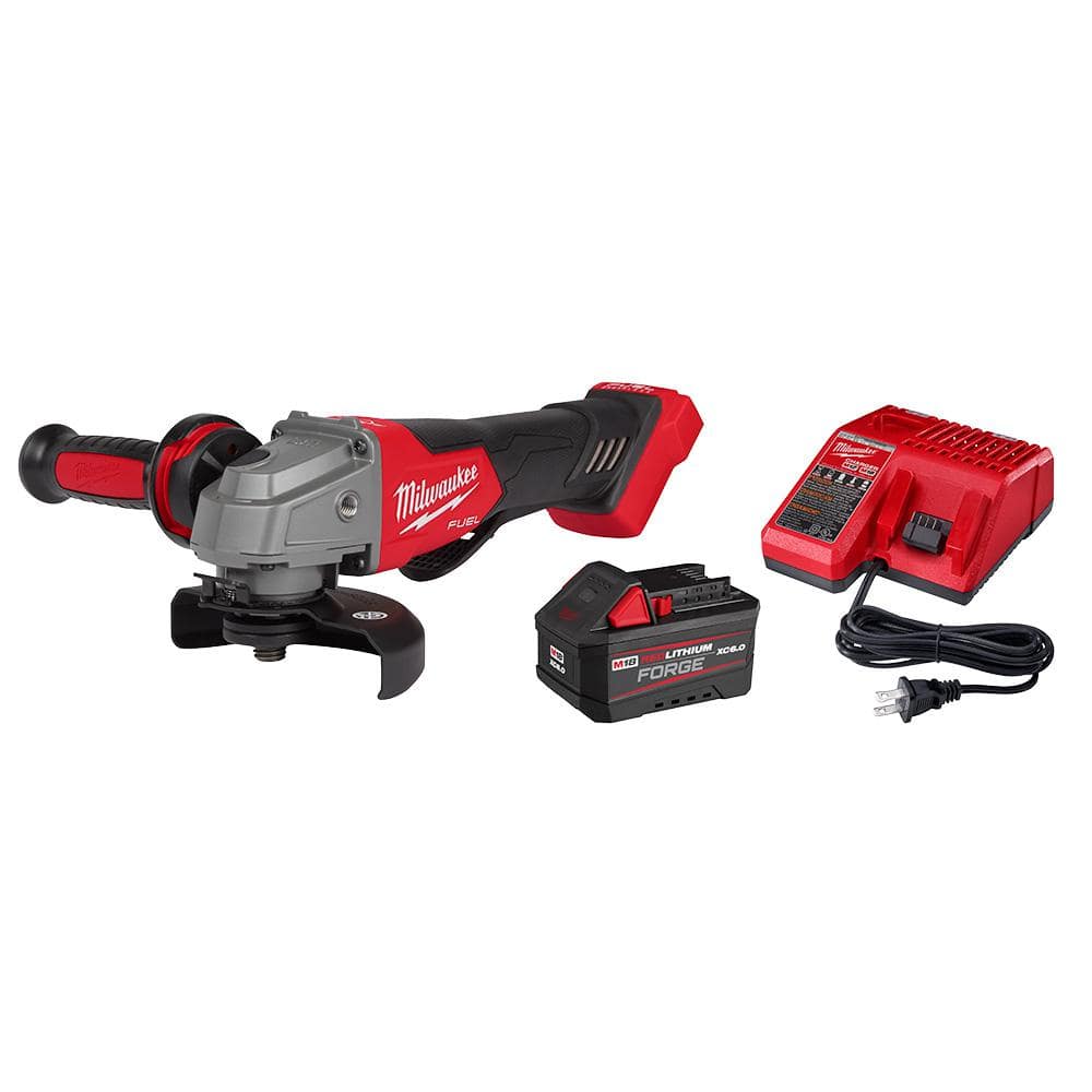 M18 Fuel 18V Lithium-Ion Brushless Cordless 4-1/2 in. /5 in. Grinder with Paddle Switch Kit with FORGE 6.0Ah Battery
