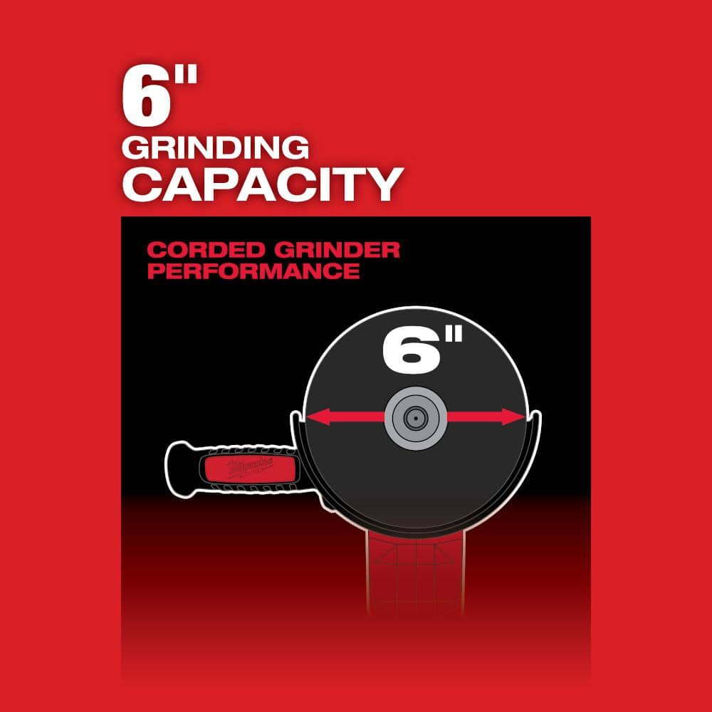 M18 FUEL 18V Lithium-Ion Brushless Cordless 4-1/2 in./6 in. Grinder with Paddle Switch Kit w/FUEL Angle Grinder