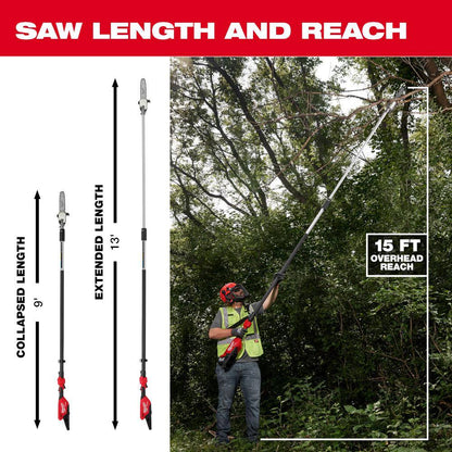 M18 FUEL 10 in. 18V Lithium-Ion Brushless Electric Cordless Telescoping Pole Saw, 13 ft. Length (Tool-Only)