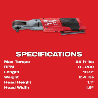 M12 FUEL 12V Lithium-Ion Brushless Cordless 3/8 in. Ratchet (Tool-Only)