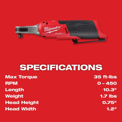 M12 FUEL 12-Volt Lithium-Ion Brushless Cordless High Speed 3/8 in. Ratchet (Tool-Only)