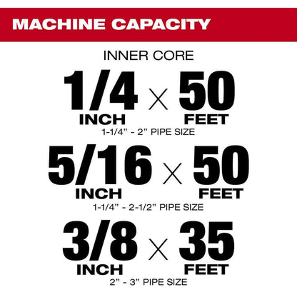 M18 FUEL 18-Volt Lithium-Iron Cordless Plumbing Drain Snake Auger Kit with w/ CABLE DRIVE & 5/16 in. x 35 ft. Cable