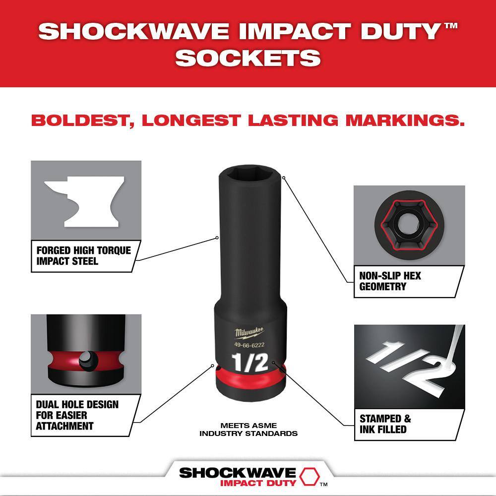 SHOCKWAVE Impact-Duty 3/8 in. Drive Metric and SAE Deep Well Impact PACKOUT Socket Set (36-Piece)