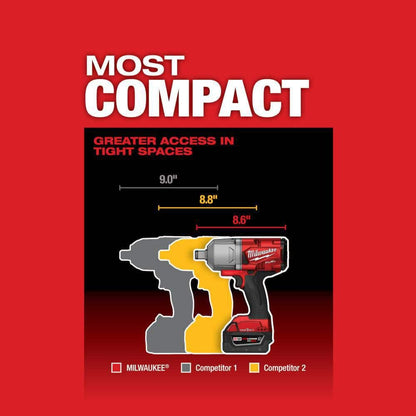 M18 FUEL ONE-KEY 18V Li-Ion Brushless Cordless 3/4 in. High-Torque Impact Wrench with Friction Ring, Resistant Batteries
