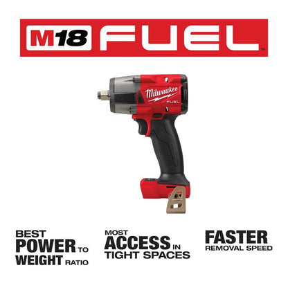 M18 FUEL Gen-2 18V Lithium-Ion Brushless Cordless Mid Torque 1/2 in. Impact w/Fring w/5.0 ah Resistant Battery