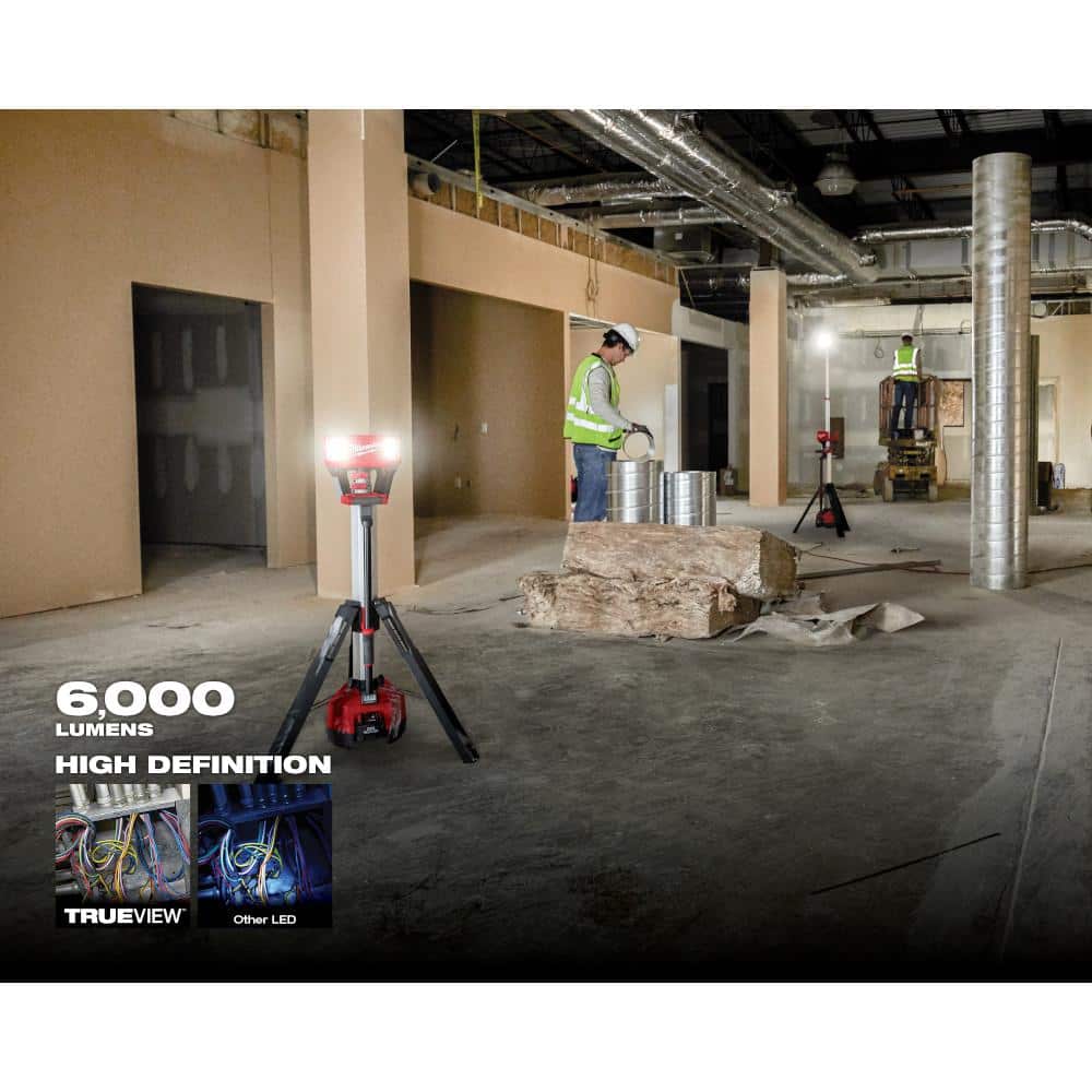 M18 18-Volt Lithium-Ion Cordless 6,000 Lumens Rocket Dual Power Tower Light with Charger (Tool-Only)