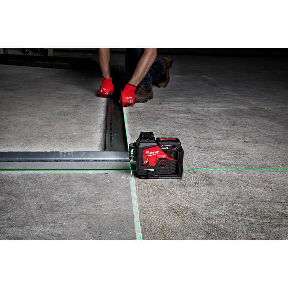 M12 12-Volt Lithium-Ion Cordless 250 ft. Green 3-Plane Laser Level Kit with One 4.0 Ah Battery with M12 XC4.0 Battery