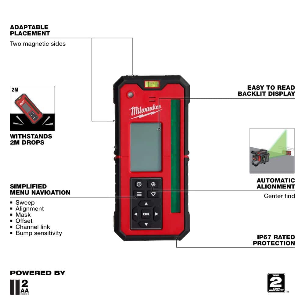 M18 2000 ft. Red Exterior Rotary Laser Level Kit with Receiver and Receiver Clamp