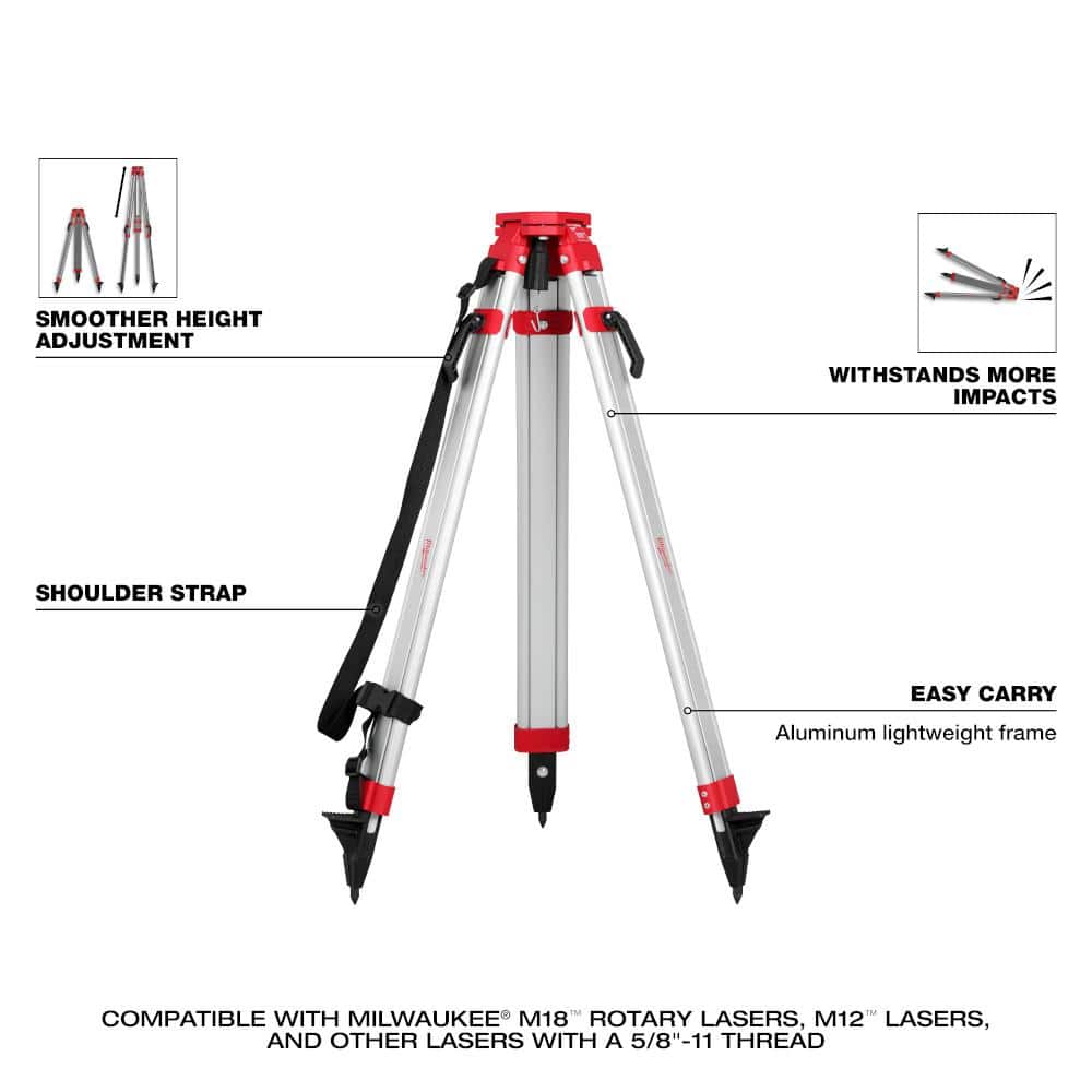 M18 2000 ft. Red Exterior Rotary Laser Level Kit with Receiver, Receiver Clamp, Tripod, and Grade Rod