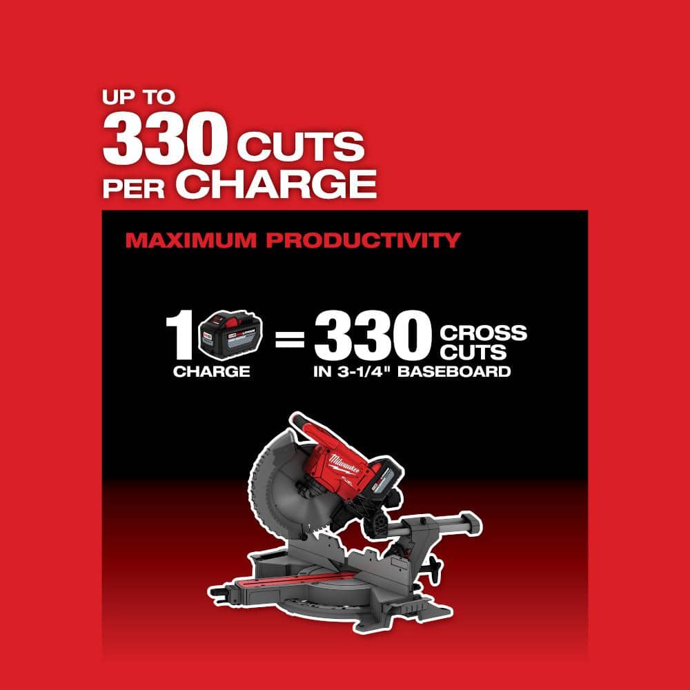 M18 FUEL 18V Lithium-Ion Brushless Cordless 12 in. Dual Bevel Sliding Compound Miter Saw Kit with One 12.0Ah Battery