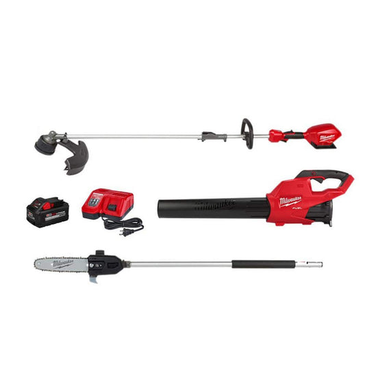 M18 FUEL 18V Lithium-Ion Brushless Cordless QUIK-LOK String Trimmer/Blower Combo Kit w/Pole Saw Attachment (3-Tool)