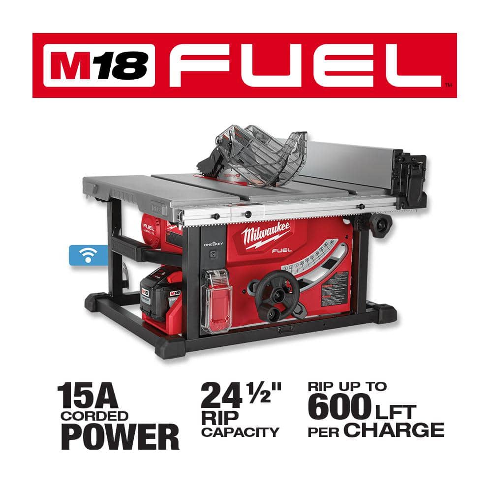 M18 FUEL ONE-KEY 18-Volt Lithium-Ion Brushless Cordless 8-1/4 in. Table Saw Kit with (1) 12.0Ah Battery and Stand
