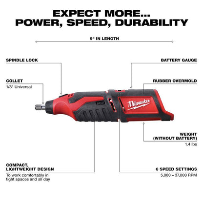 M12 12V Lithium-Ion Cordless 4-Tool Combo Kit with (2) Compact 1.5Ah Batteries and Charger