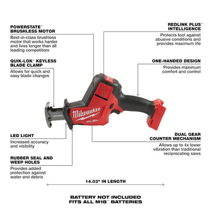 M18 FUEL 18-Volt Lithium-Ion Brushless Cordless Hammer Drill and Impact Driver Combo Kit (2-Tool) with HACKZALL