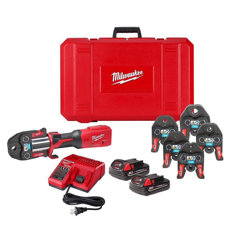 M18 18V Lithium-Ion Brushless Cordless FORCE LOGIC Press Tool Kit with 1/4 in. - 7/8 in. ACR Jaws (6-Jaws Included)