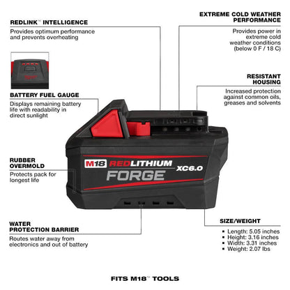 M18 FUEL 18-V Lithium-Ion Brushless Cordless Sawzall Reciprocating Saw Kit with (1) FORGE 6.0Ah Battery