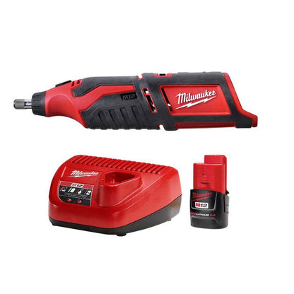 M12 12V Lithium-Ion Cordless Rotary Tool w/Compact Battery Pack 2.0Ah and Charger Starter Kit