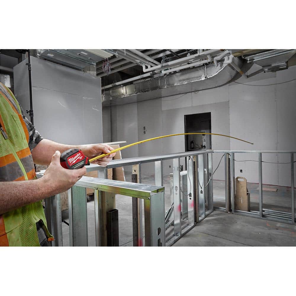 25 ft. x 1-1/16 in. Compact Magnetic Tape Measure with 15 ft. Reach