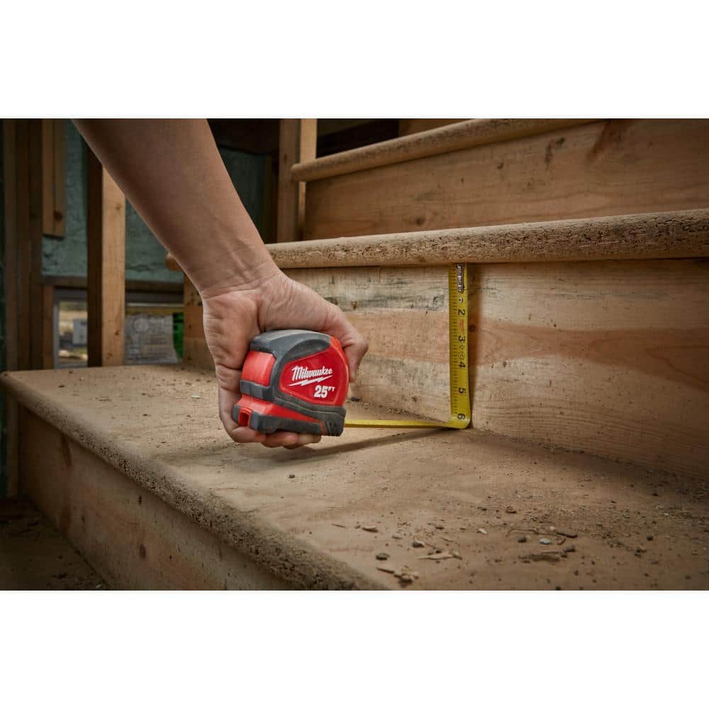 Compact 25 ft. SAE Tape Measure with Fractional Scale and 9 ft. Standout