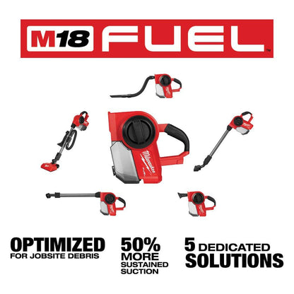 M18 FUEL 18-Volt Lithium-Ion Brushless 0.25 Gal. Cordless Jobsite Wet/Dry Vacuum (Vacuum-Only)