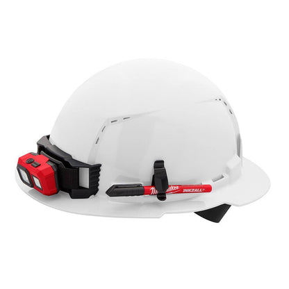 BOLT White Type 1 Class C Full Brim Vented Hard Hat with 4 Point Ratcheting Suspension